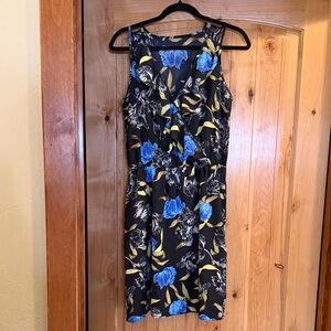 Floral Black and Blue Women's Dress